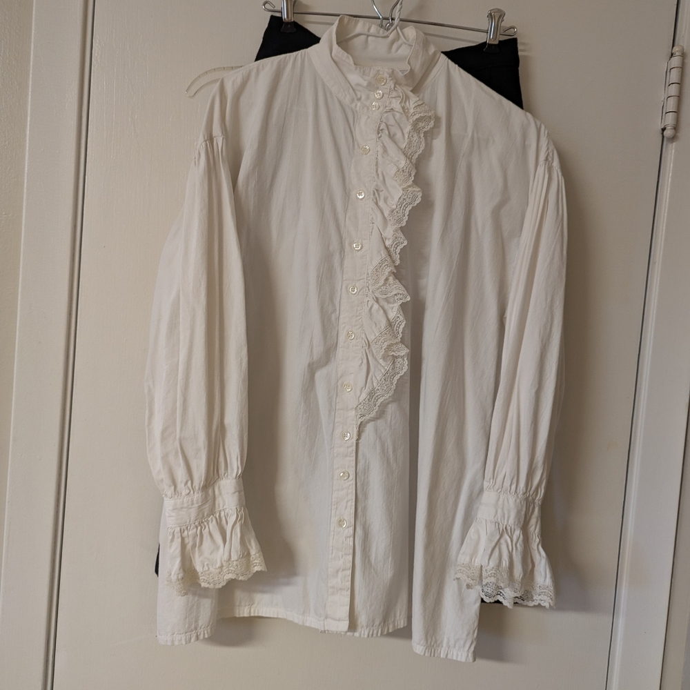 At Last Studio, white lace dress shirt